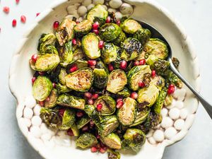 Roasted Brussels Sprouts with Pomegranate-Balsamic Glaze