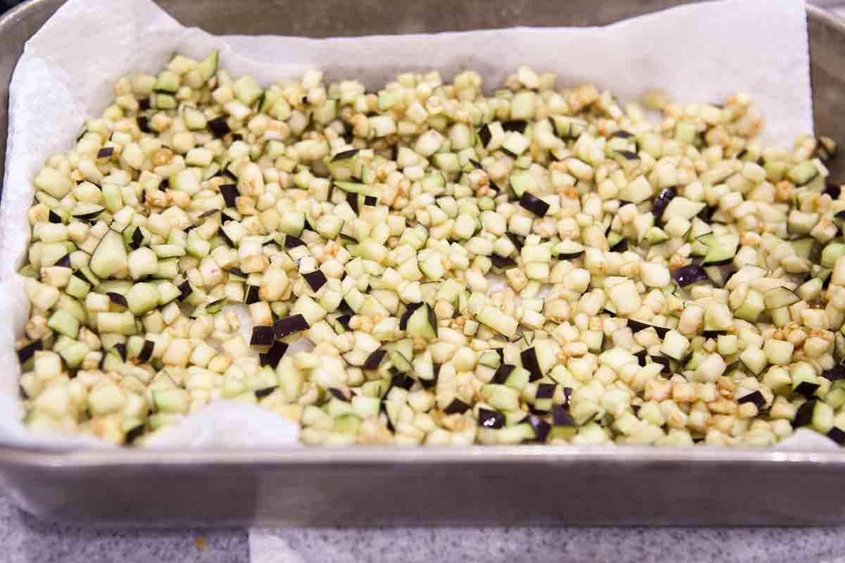 salt and drain diced eggplant for caponata