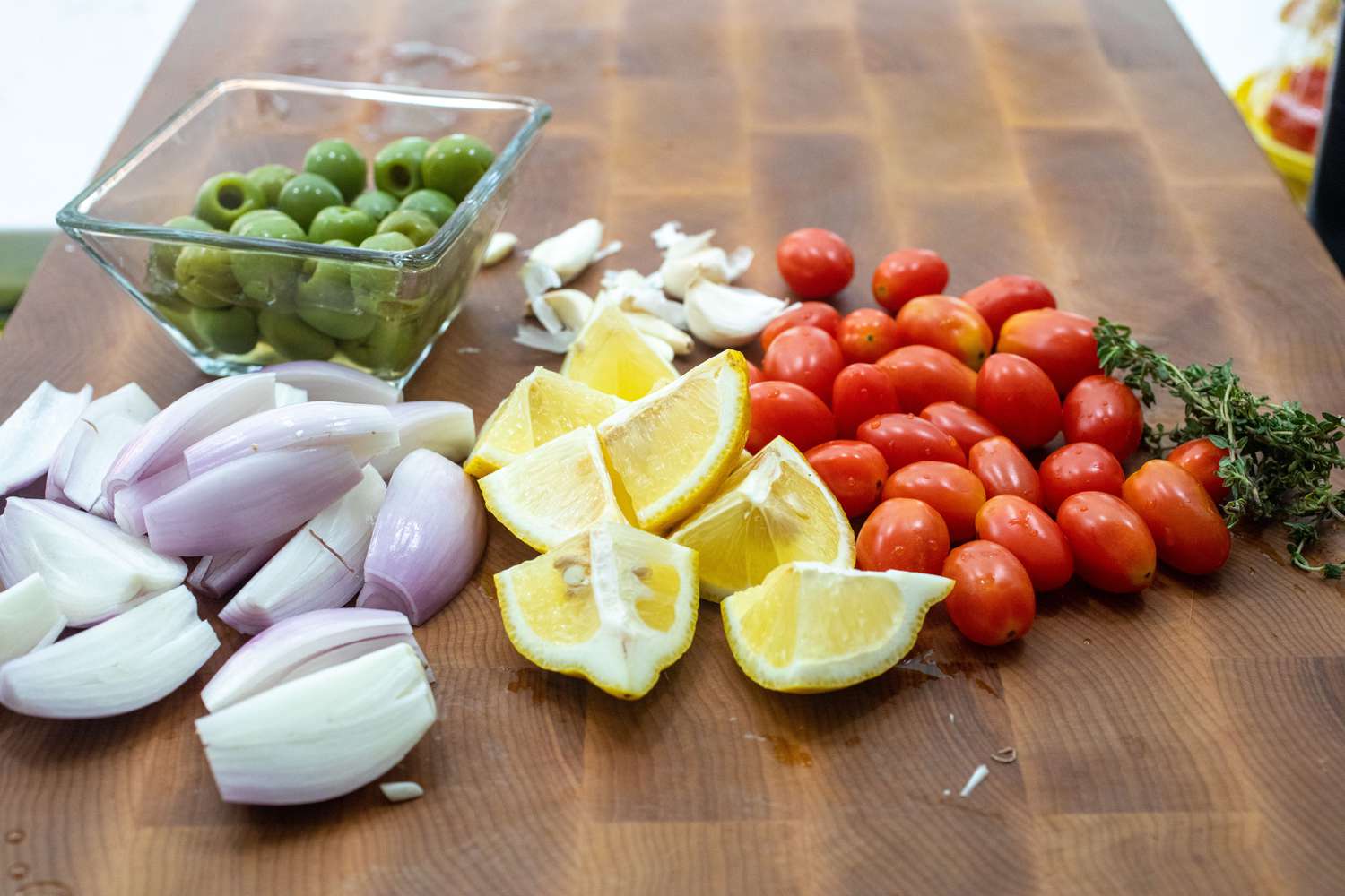 Cut veggies for chicken provencal 