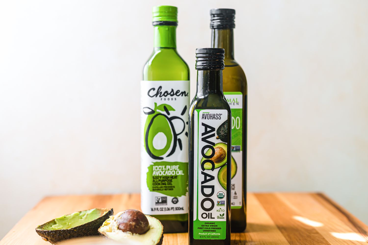 Bottles of avocado oil