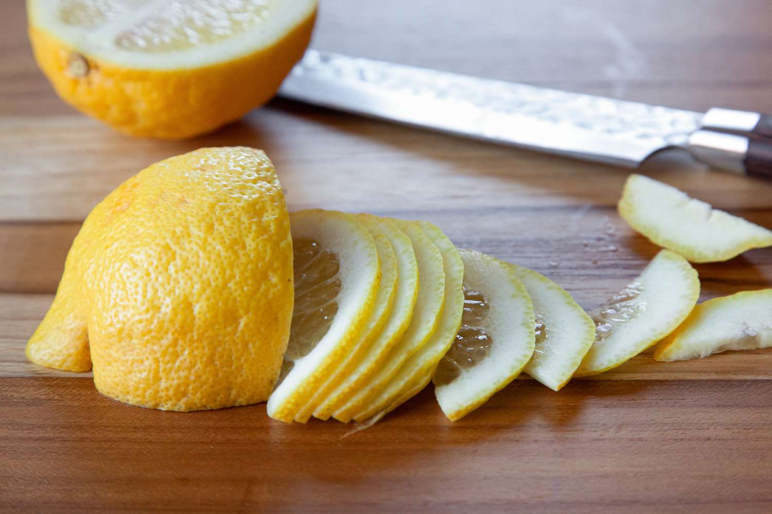 Sliced lemons to make Ohio Lemon Pie.