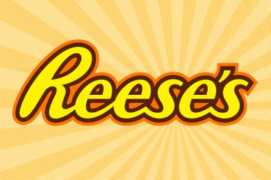 Reese's logo on a colorful background 