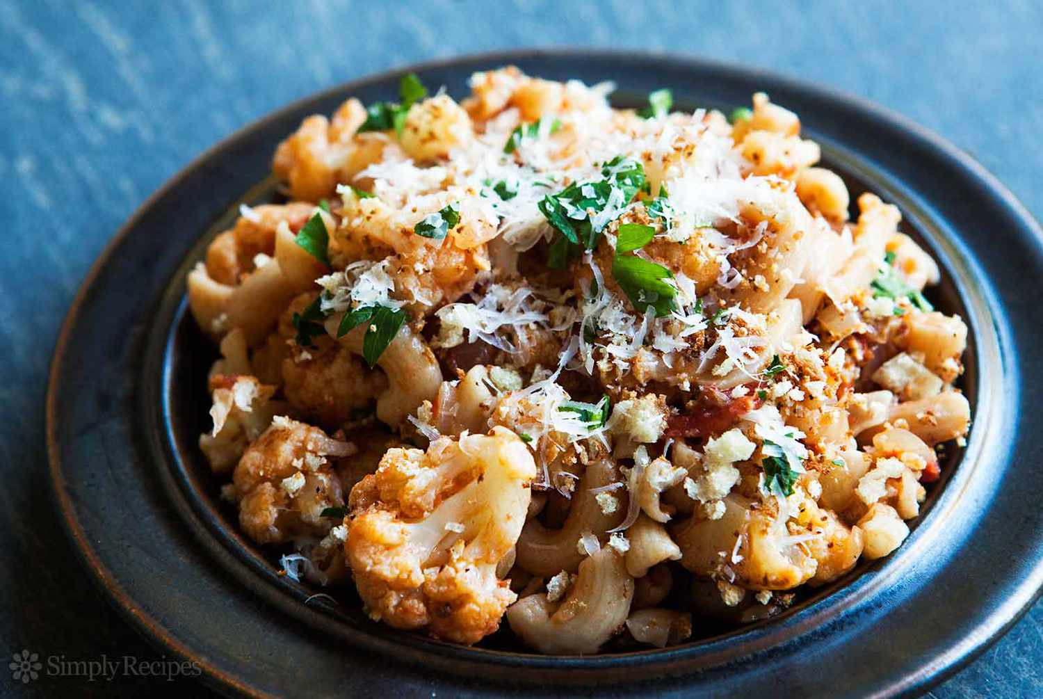 Pasta Cauliflower Tomato Parmesan