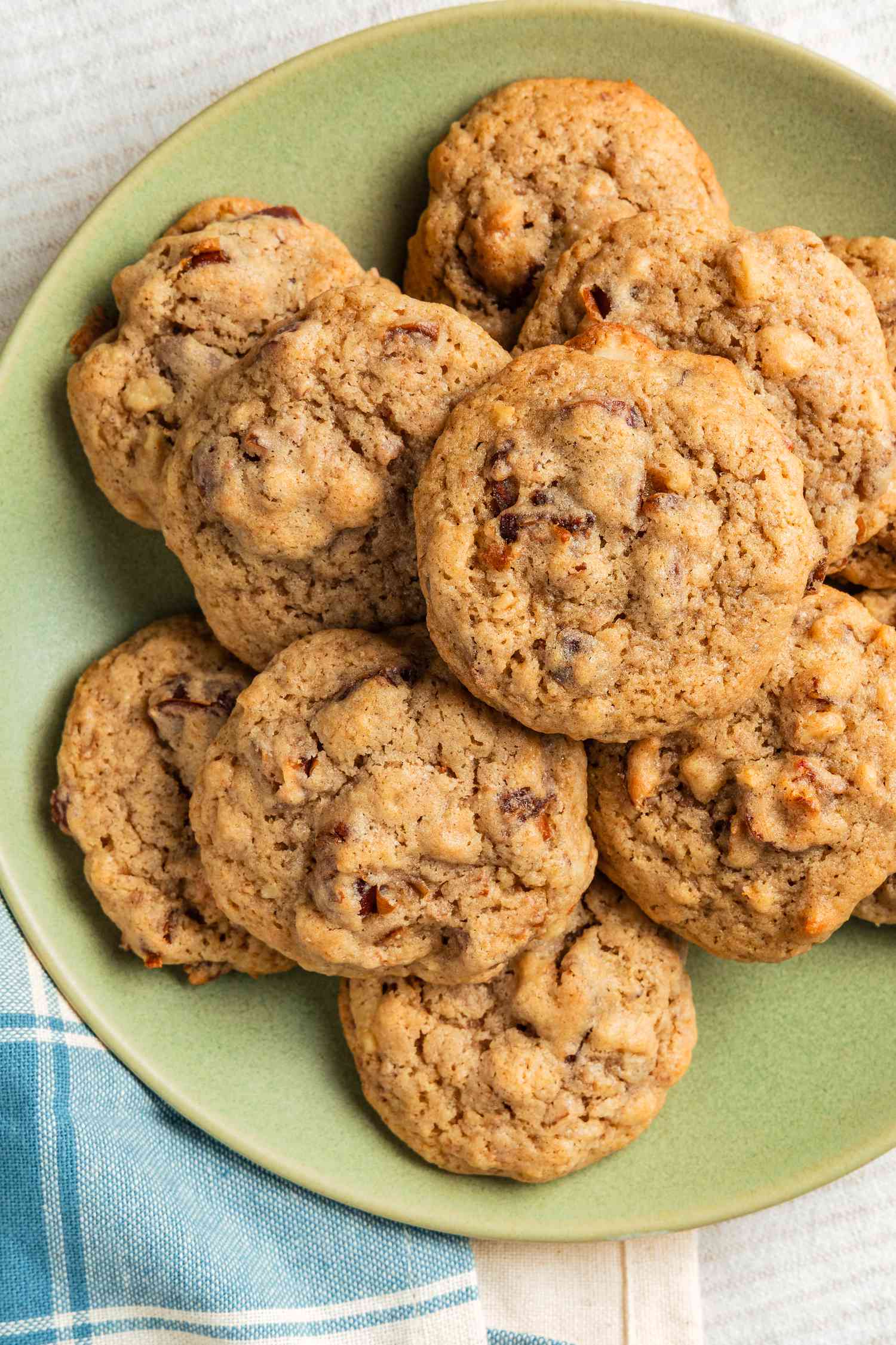 Old-fashioned hermit cookies on a plate