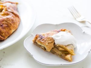 Apple Crostata served with whipped cream