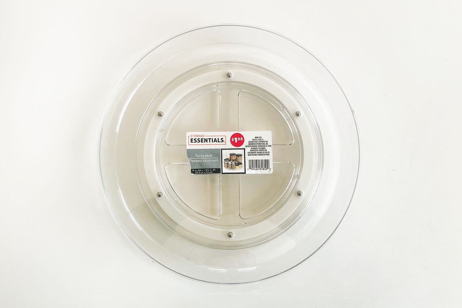Dollar Tree's round clear Lazy Susan
