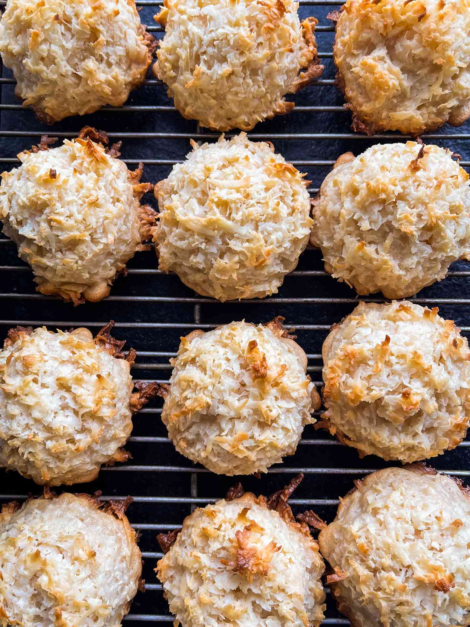 Macaroons on a cooling rack