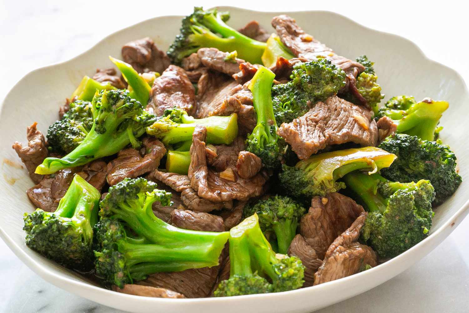Bowl of beef and broccoli stir fry