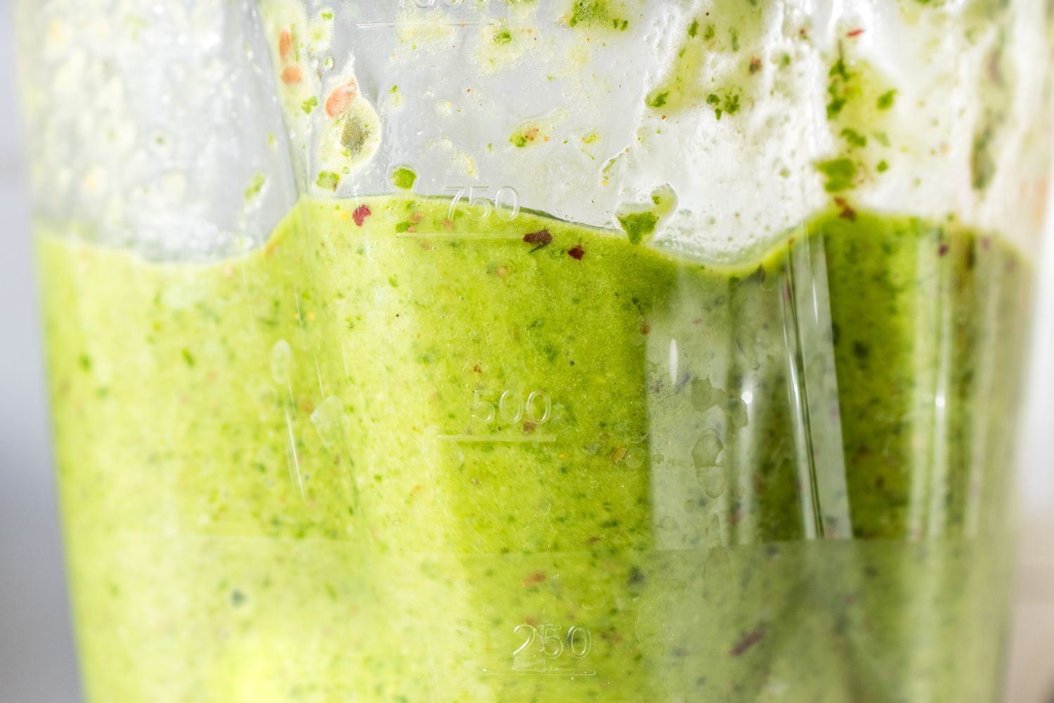 green sauce in a blender (close-up) 