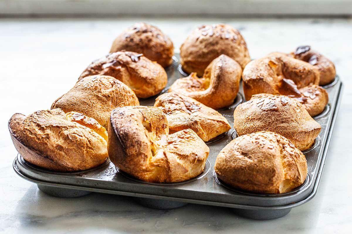 The best popover recipe baked in a muffin tin.