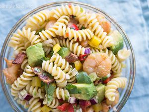 Shrimp Bacon Avocado Pasta Salad