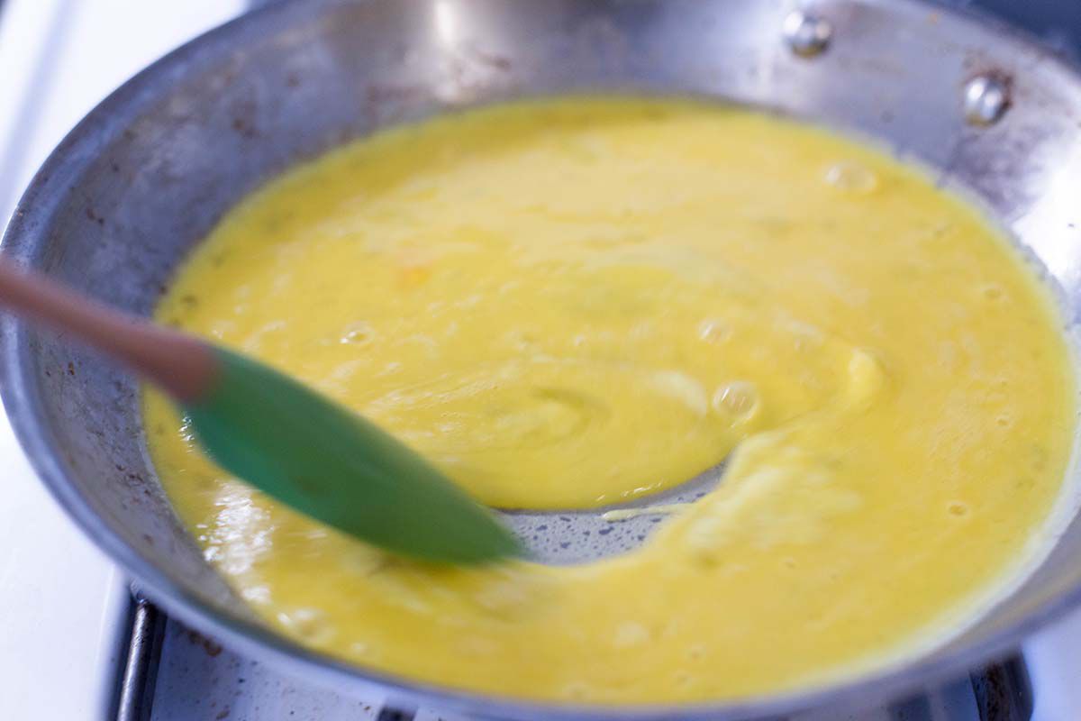 Joe's Special Scrambled Eggs with Spinach, Beef, and Mushrooms