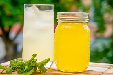 Drinks in a tall glass