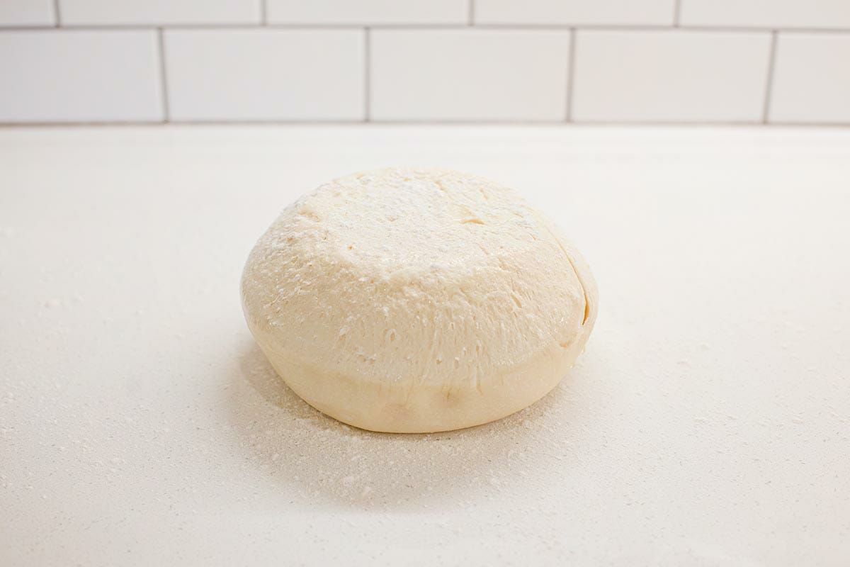 Lion house dinner roll dough on a counter.