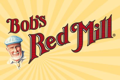 Bob's Red Mill logo with an illustration of Bob in a cap