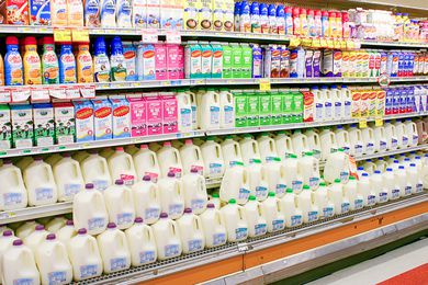 grocery store milk shelves