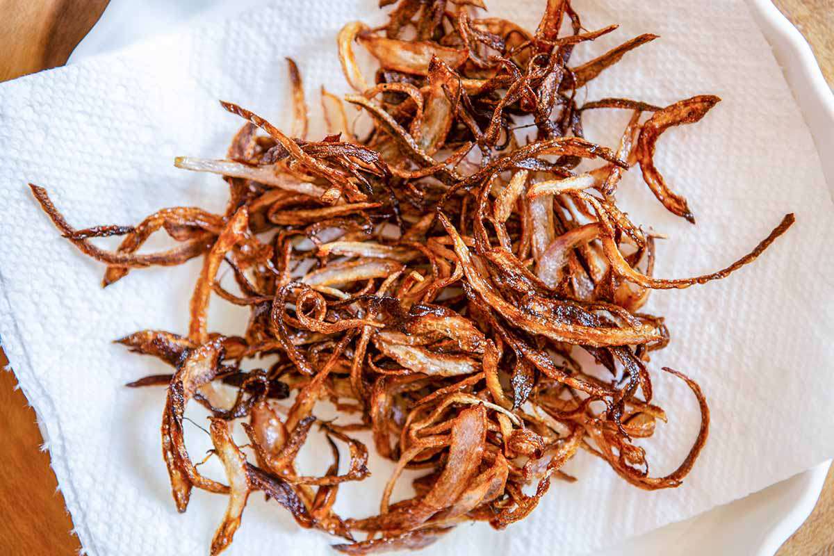 How to Make Chicken Korma - fried onions