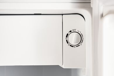 Closeup of a temperature control in the refrigerator