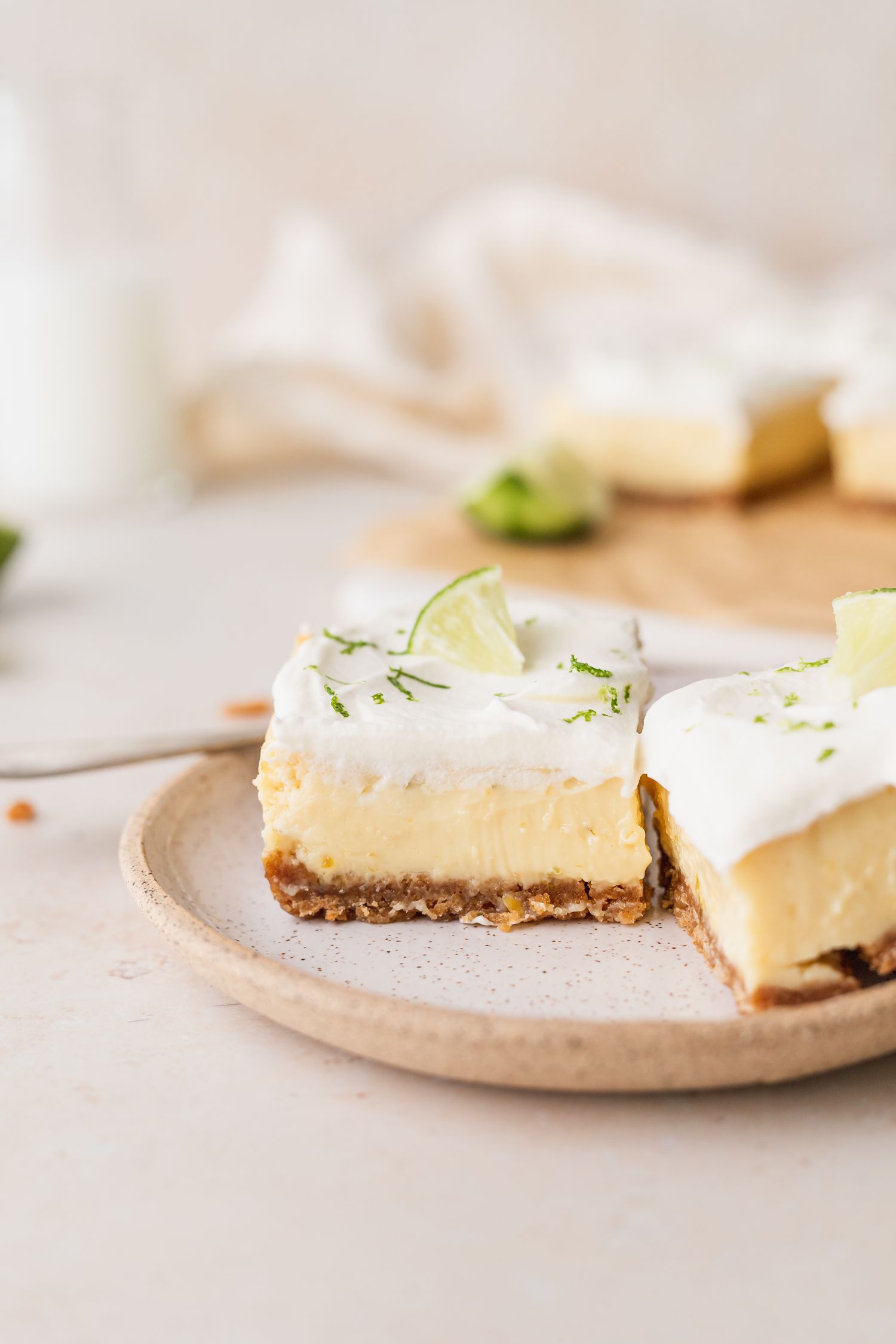 Styled key lime bars