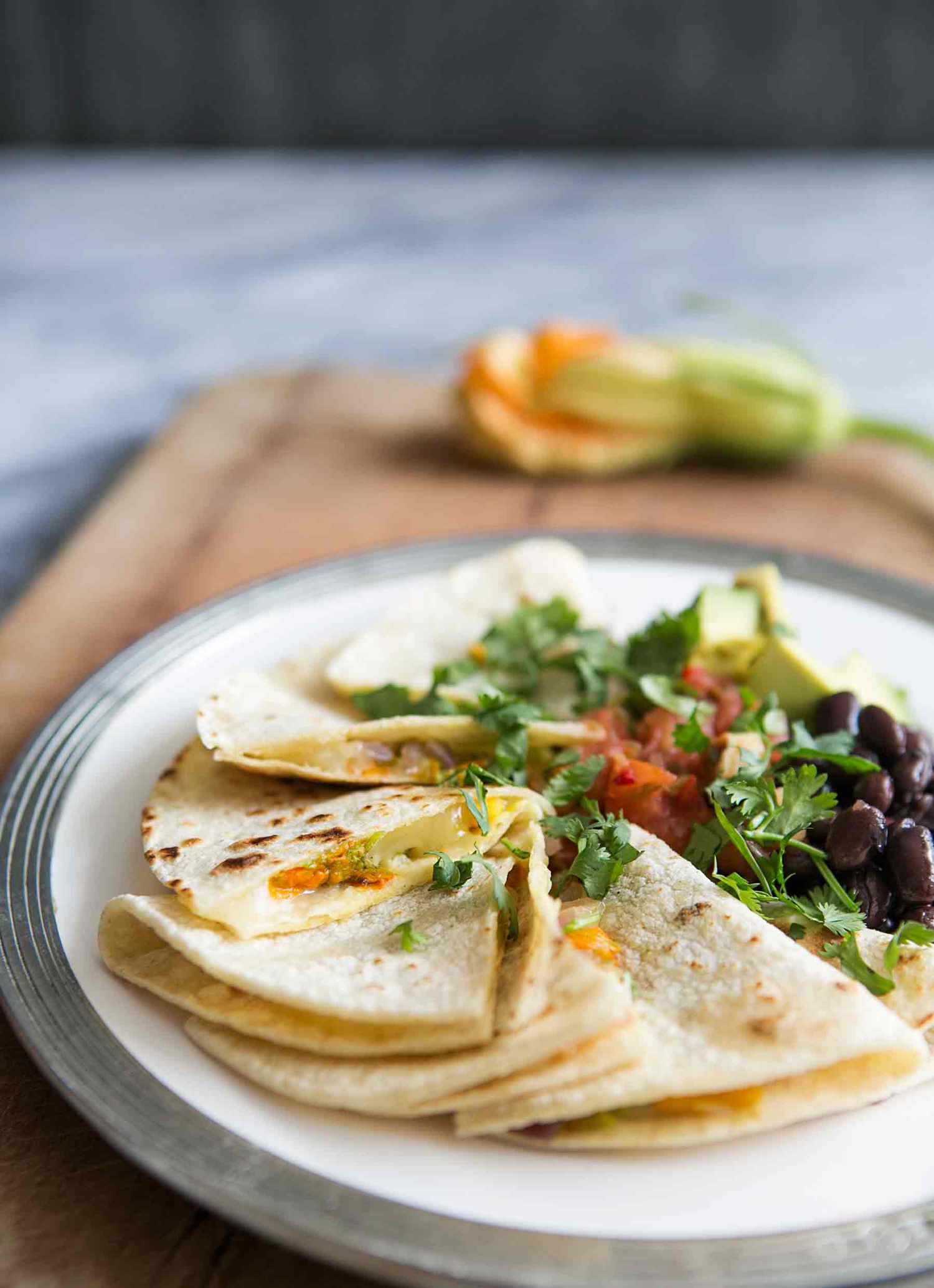 Squash Blossom Quesadillas