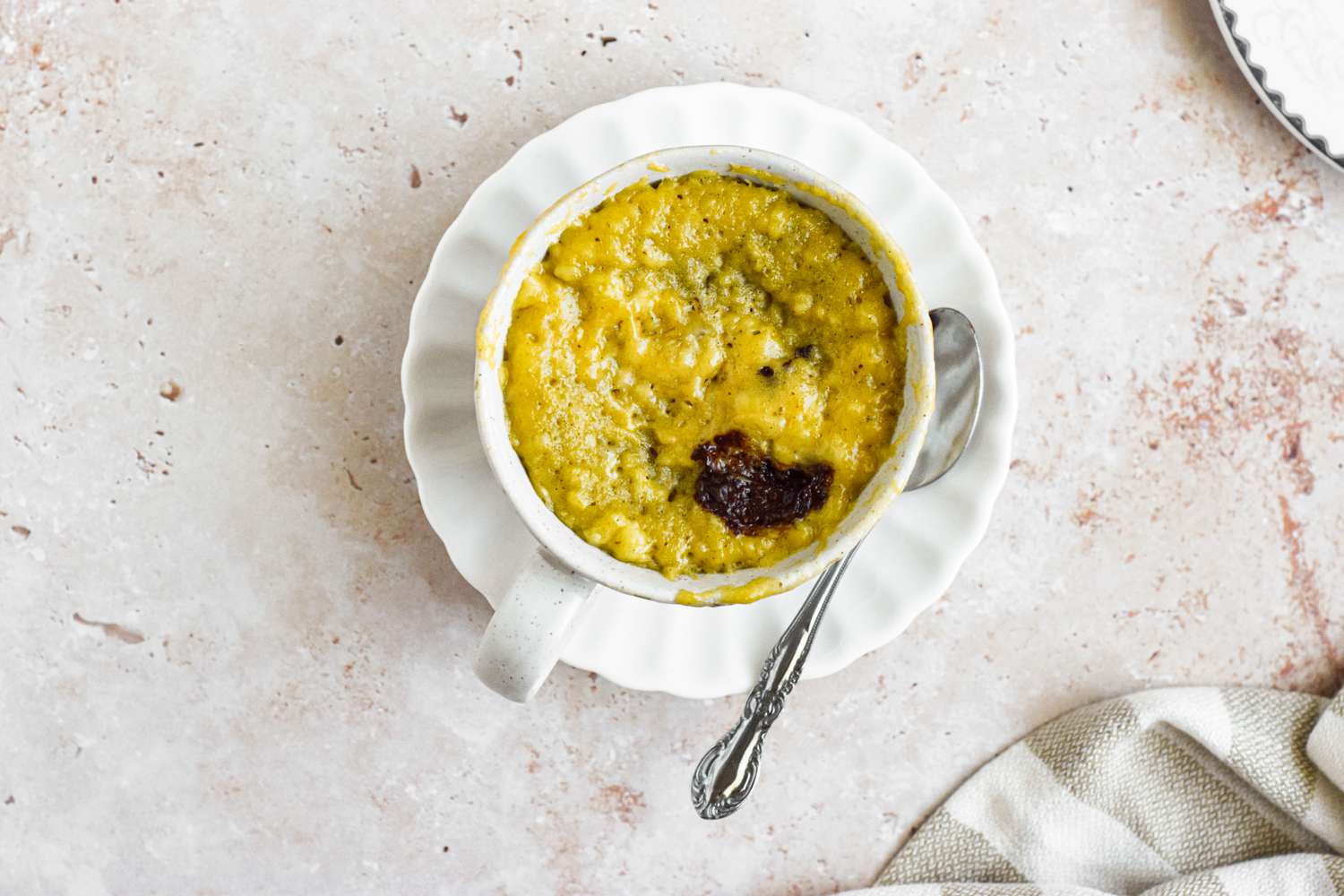 Microwaved Banana Bread Chocolate Chunk Mug Cake