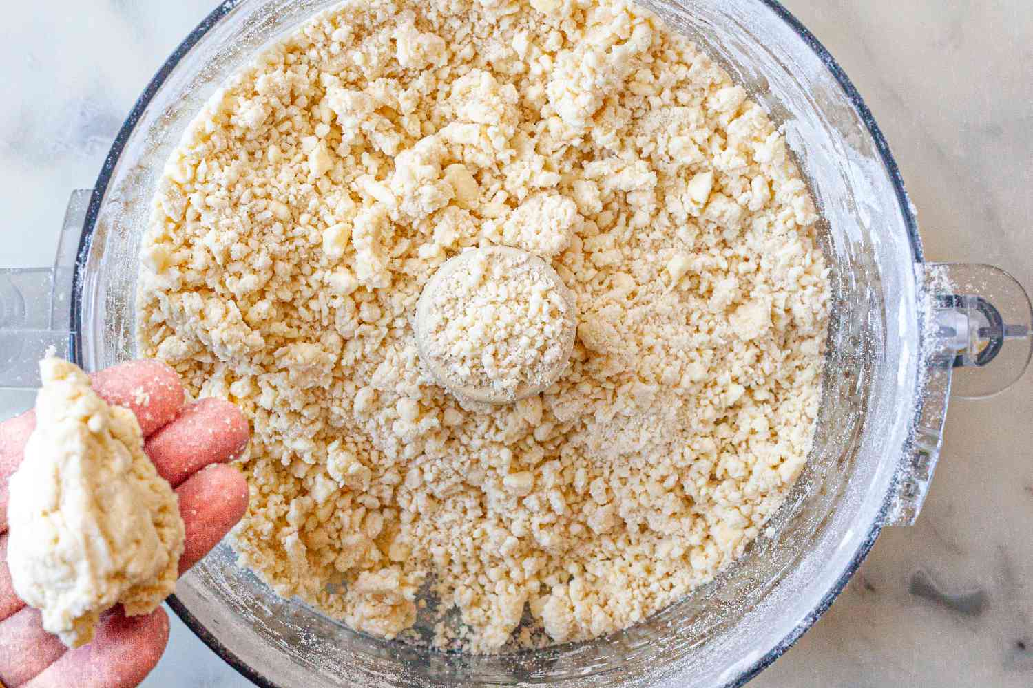 Making turkey pot pie dough.