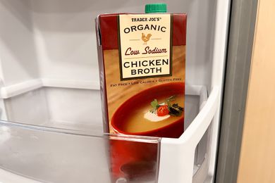 Chicken stock in fridge