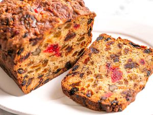 Best fruit cake on a serving platter