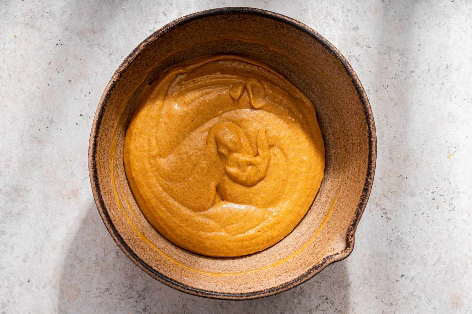 No-bake pumpkin pie filling in a bowl 