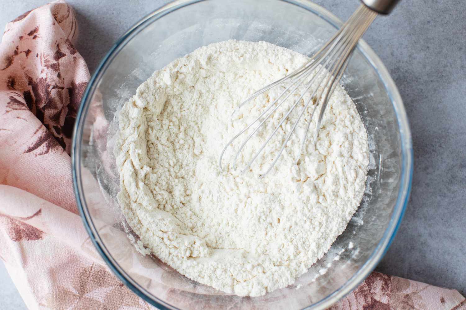 Dry Ingredients in Bowl for Cupcakes With Cream Cheese Frosting