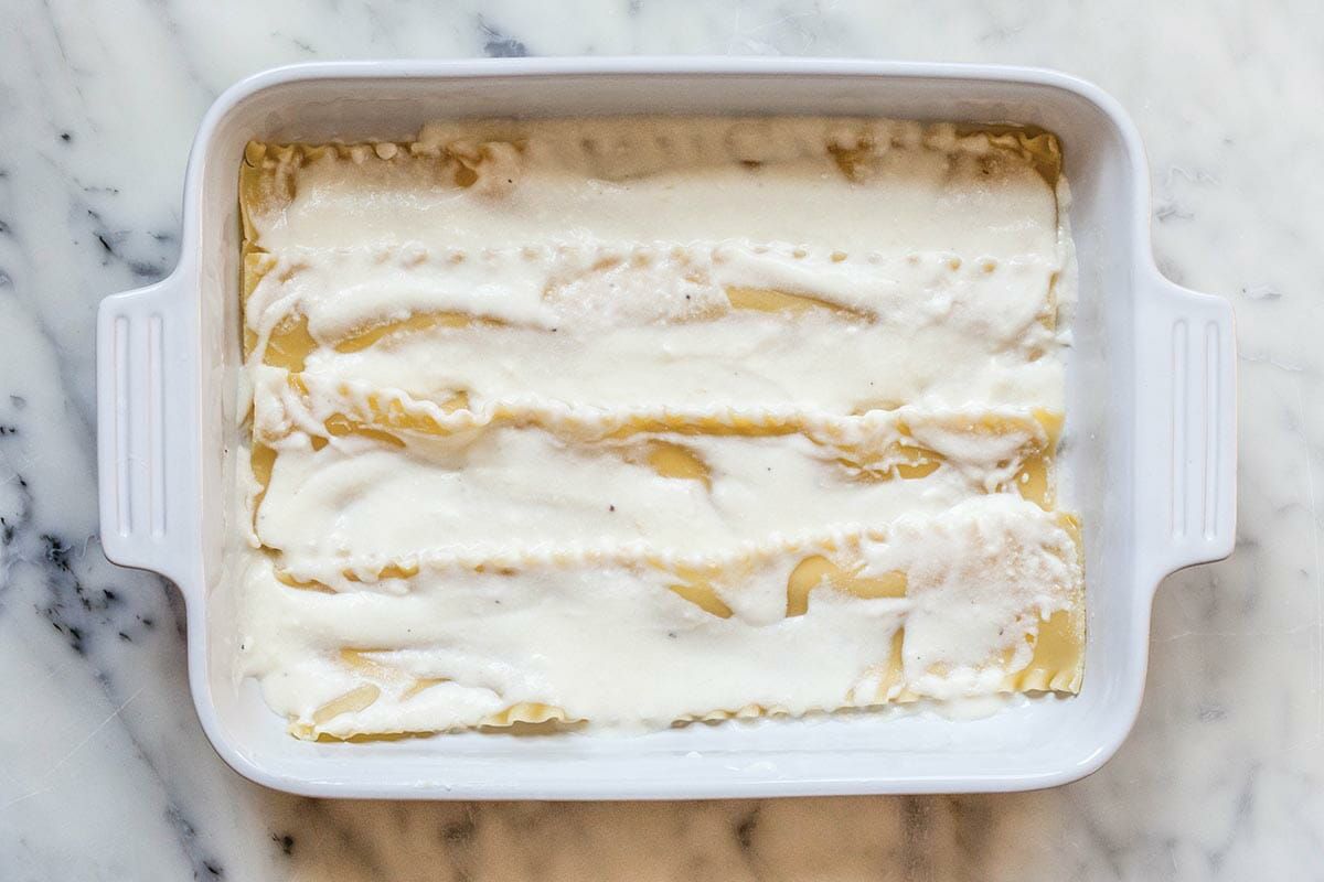 Vegetable Lasagna Recipe add the bechamel