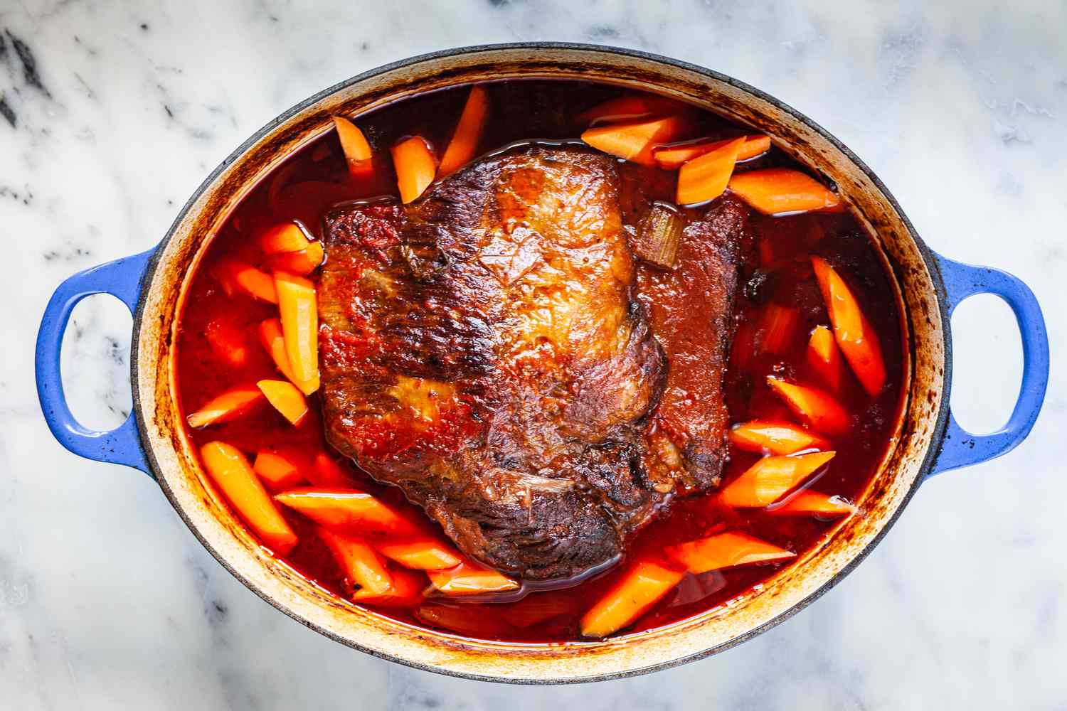 Carrots Added to Jewish Brisket Recipe in Dutch Oven