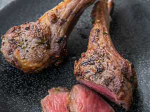 Pink lamb chops