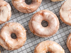 Glazed Donuts on a Wire Rack