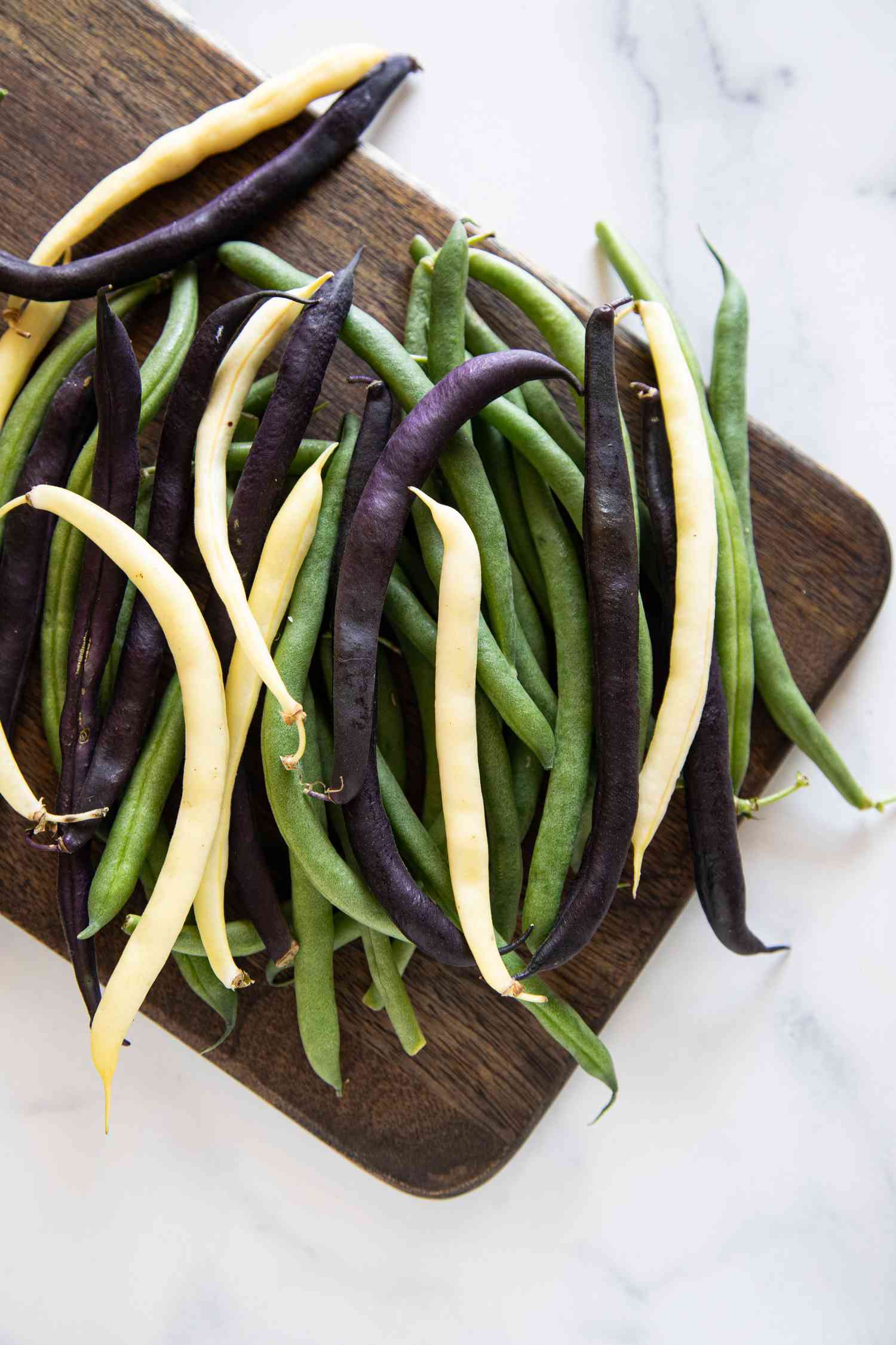 Green beans purple snap beans haricot vert