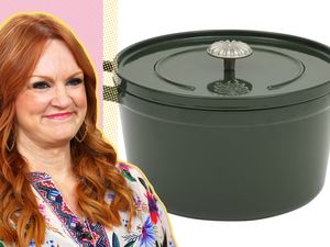 Ree Drummond alongside a cast iron Dutch oven