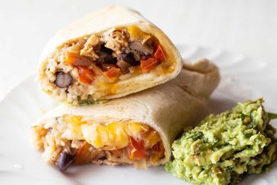 Chicken freezer burritos with jalapeno avocado