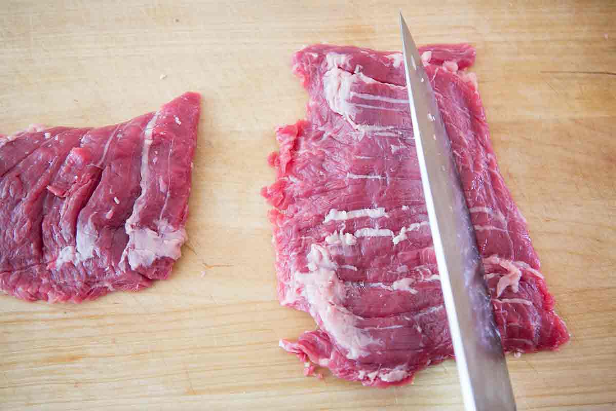 How to grill skirt steak cut across the grain