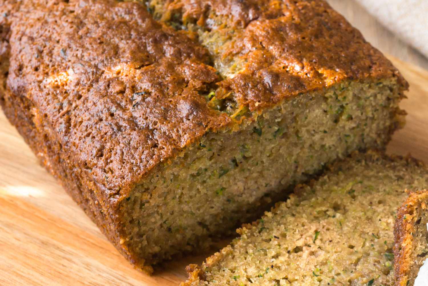 Zucchini bread on the wooden board