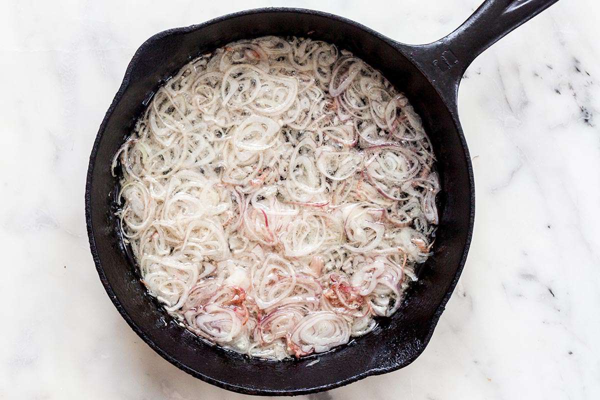 Sesame-Crusted Pork Cutlets with Crispy Shallots