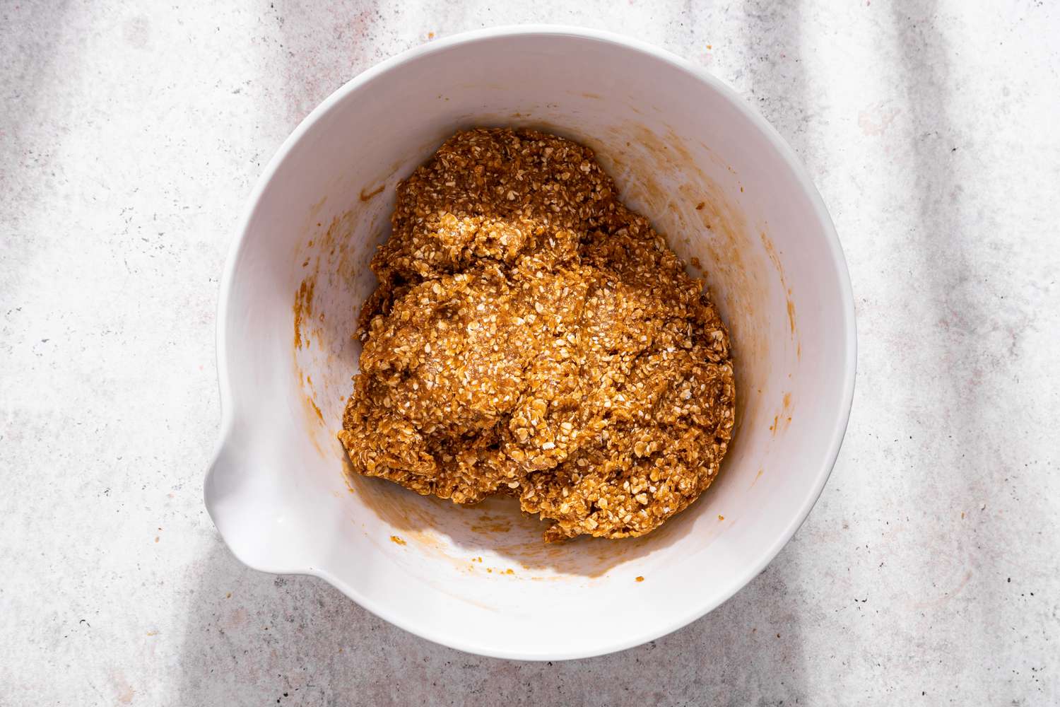 Monster cookie batter in a bowl (without mix-ins) 