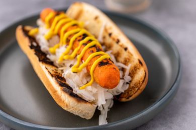 Grilled Carrot Dogs with BBQ Mustard Paste