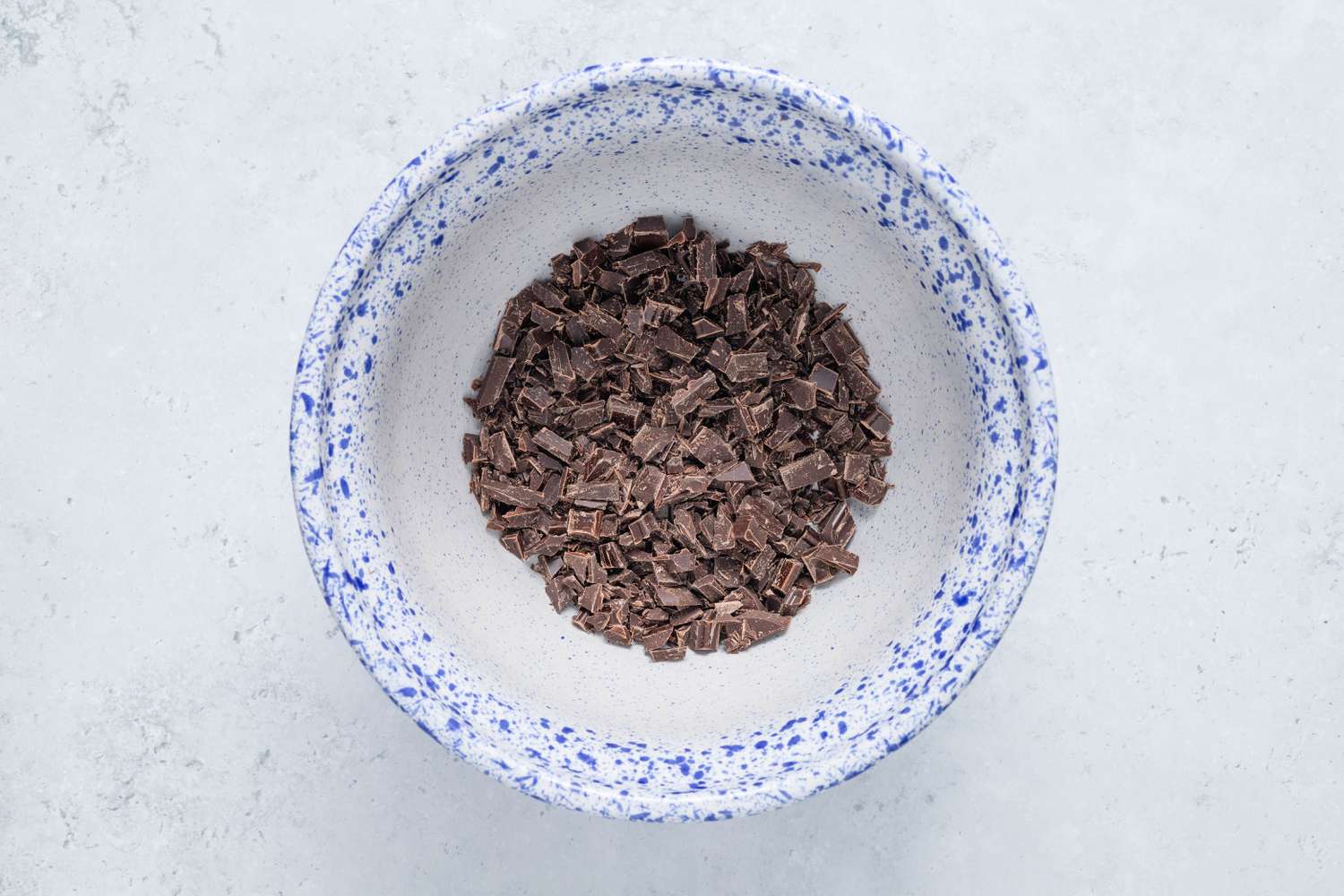 Chocolate pieces in a bowl 