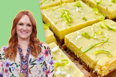 Split image of Drummond and a platter of margarita bars