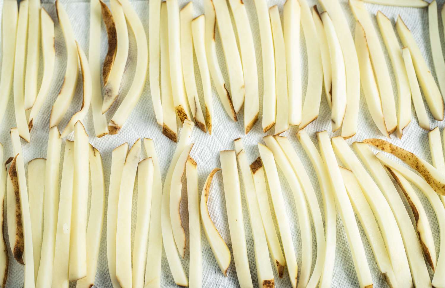Homemade French Fries on Paper Towels 