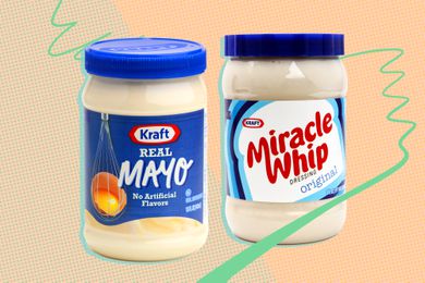 A jar of Miracle Whip next to a jar of Kraft Mayonnaise