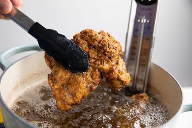 deep frying chicken