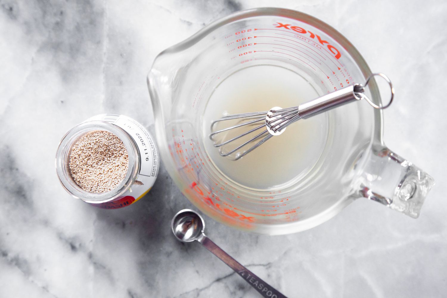 Dashi Mixed with Water in a Measuring Cup for Tamagoyaki