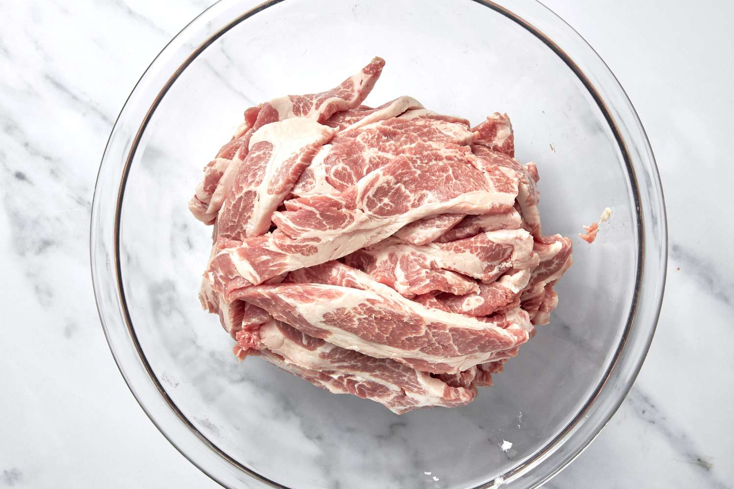 sliced pork in a bowl