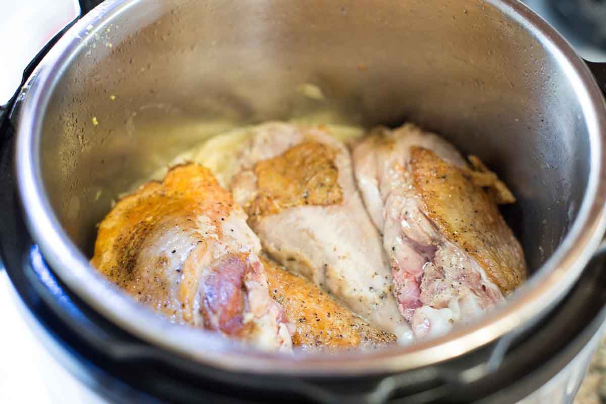 Pressure Cooker Turkey with Dijon Gravy